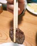 カレー用肉のサイコロステーキ