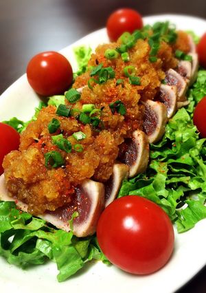 簡単！居酒屋メニュー♬炙りマグロ風！-レシピのメイン写真