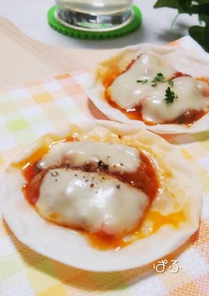 餃子の皮とミートソースでピザ風♪-レシピのメイン写真
