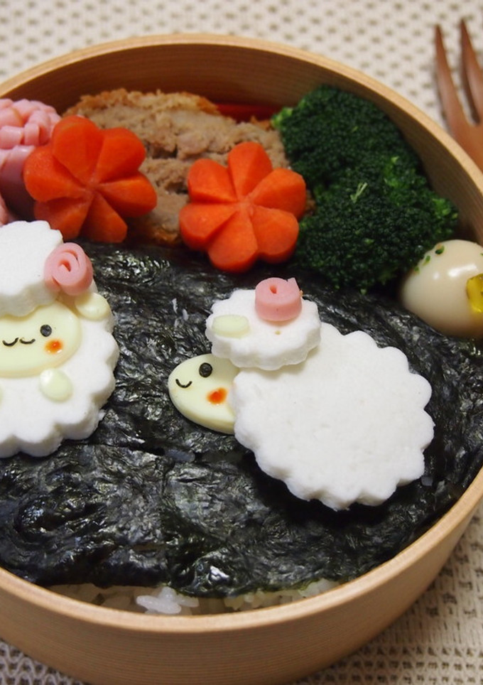 型抜きで簡単♡はんぺんで羊さん弁当-レシピのメイン写真