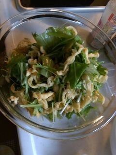 水菜とカリカリうすあげサラダ-レシピのメイン写真