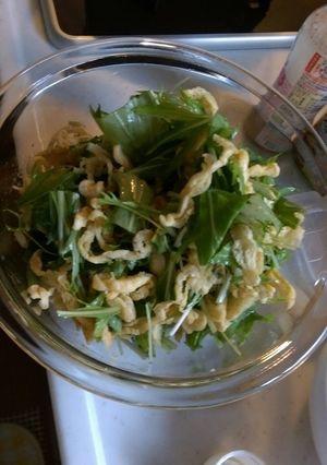 水菜とカリカリうすあげサラダ-レシピのメイン写真
