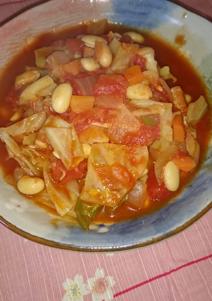 ☆簡単♪野菜とハムと大豆のトマト煮☆-レシピのメイン写真