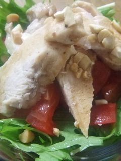 トマトと水菜のチキンサラダ-レシピのメイン写真