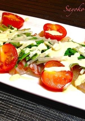 鯛のカルパッチョ〜ホワイトソース-レシピのメイン写真