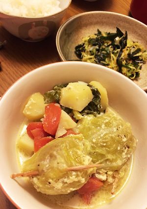 餃子でロールキャベツ☆豆乳スープ仕立て-レシピのメイン写真