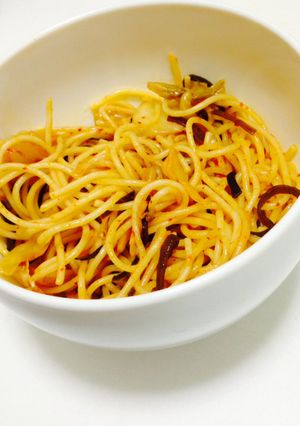キムチと塩昆布のパスタ-レシピのメイン写真