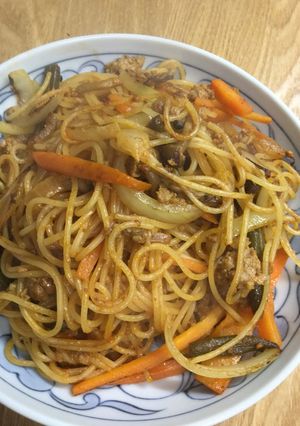 リメイク・煮込みハンバーグ→スパゲッティ-レシピのメイン写真