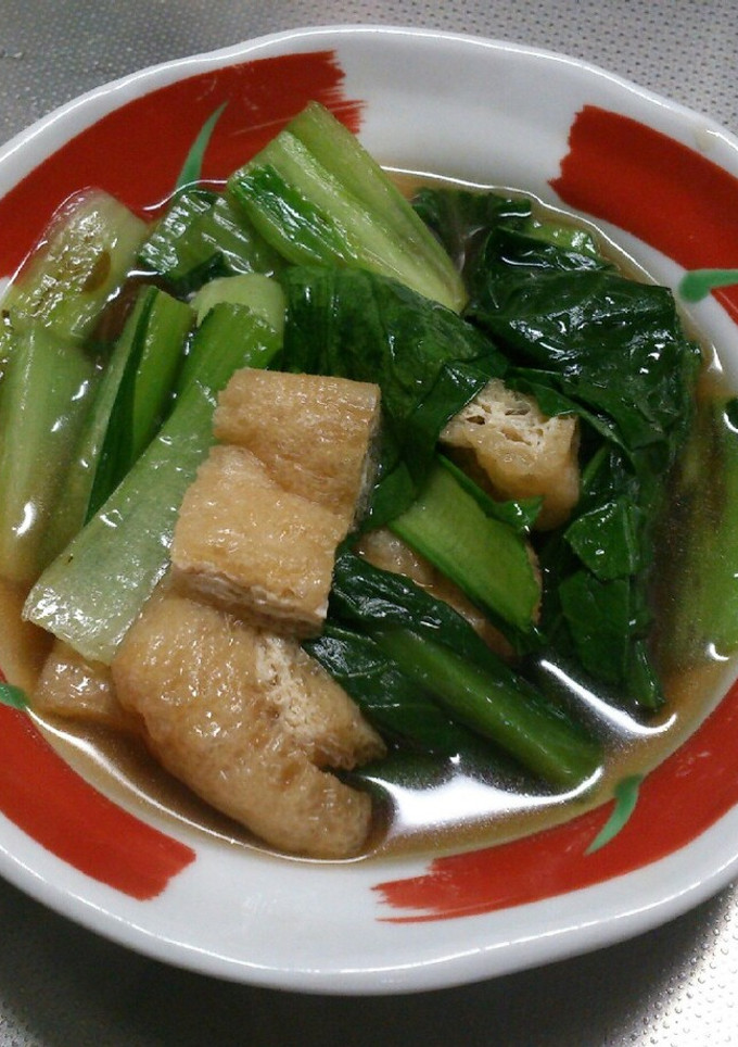 小松菜と油揚げの煮もの　野菜のおかず-レシピのメイン写真