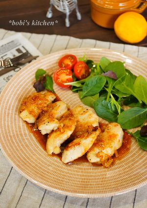 柔らか鶏胸肉の塩レモン醤油ソースがけ-レシピのメイン写真