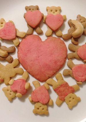 くまクッキー(バレンタインVer)-レシピのメイン写真