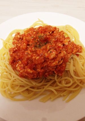 鶏挽肉のパスタ-レシピのメイン写真