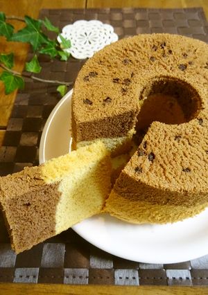 プリン色♬チョコときな粉のシフォンケーキ-レシピのメイン写真