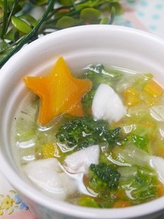 離乳食後期 カレイと冬野菜の和スープ-レシピのメイン写真