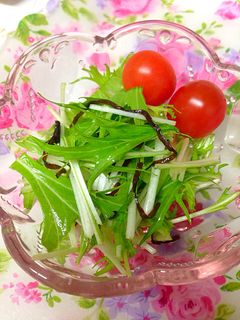 旦那絶賛!水菜の塩昆布和え-レシピのメイン写真