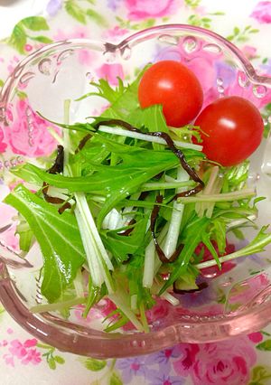 旦那絶賛！水菜の塩昆布和え-レシピのメイン写真