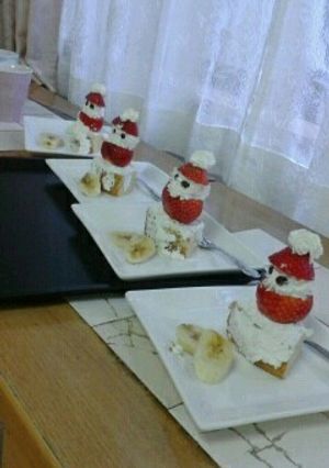 簡単サンタクリスマスケーキ♡ >ω< ♡-レシピのメイン写真
