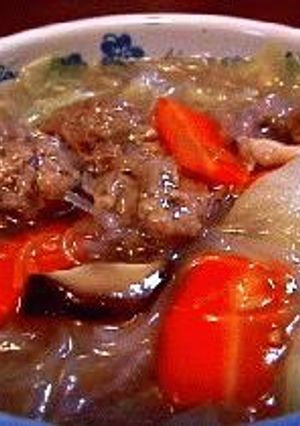 春雨と肉団子の中華風スープ-レシピのメイン写真
