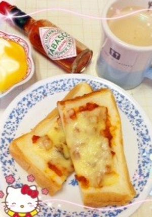 なんちゃってピザトースト…(o˘◡˘o)-レシピのメイン写真