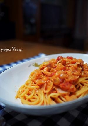 マスカルポーネのトマトクリームパスタ-レシピのメイン写真