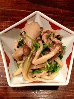 豆苗ときのこのガリバタオイスター炒め-レシピのメイン写真