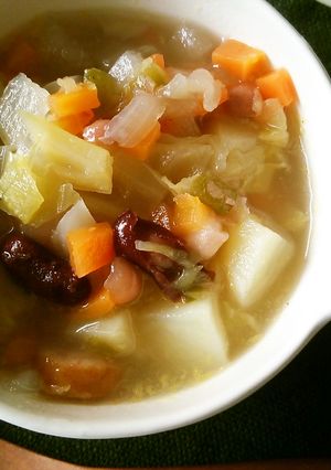 【昆布屋レシピ】昆布だしで野菜スープ-レシピのメイン写真