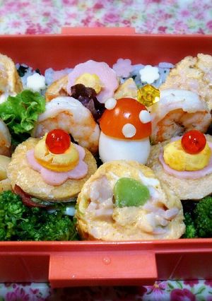 うずらキノコとミニバーガー入りお弁当-レシピのメイン写真