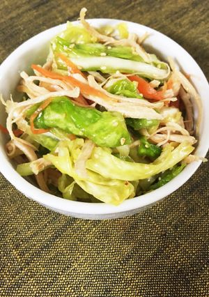 キャベツと鶏胸肉の麺つゆチキンサラダ-レシピのメイン写真