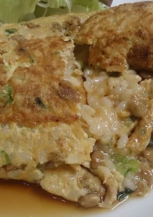 朝ごはんにふわトロ納豆オムライス。-レシピのメイン写真