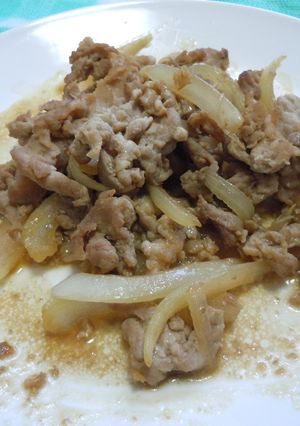 息子が「おいしいね」、簡単！肉玉ねぎ炒め-レシピのメイン写真