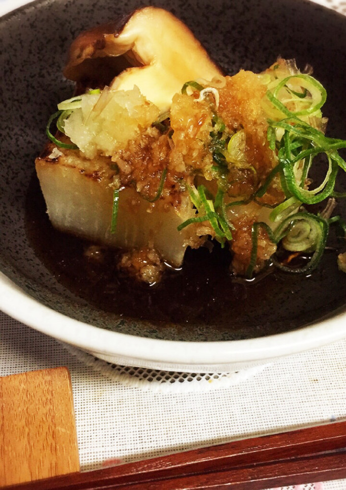 簡単！焼き大根と椎茸の大根おろしぞえ-レシピのメイン写真