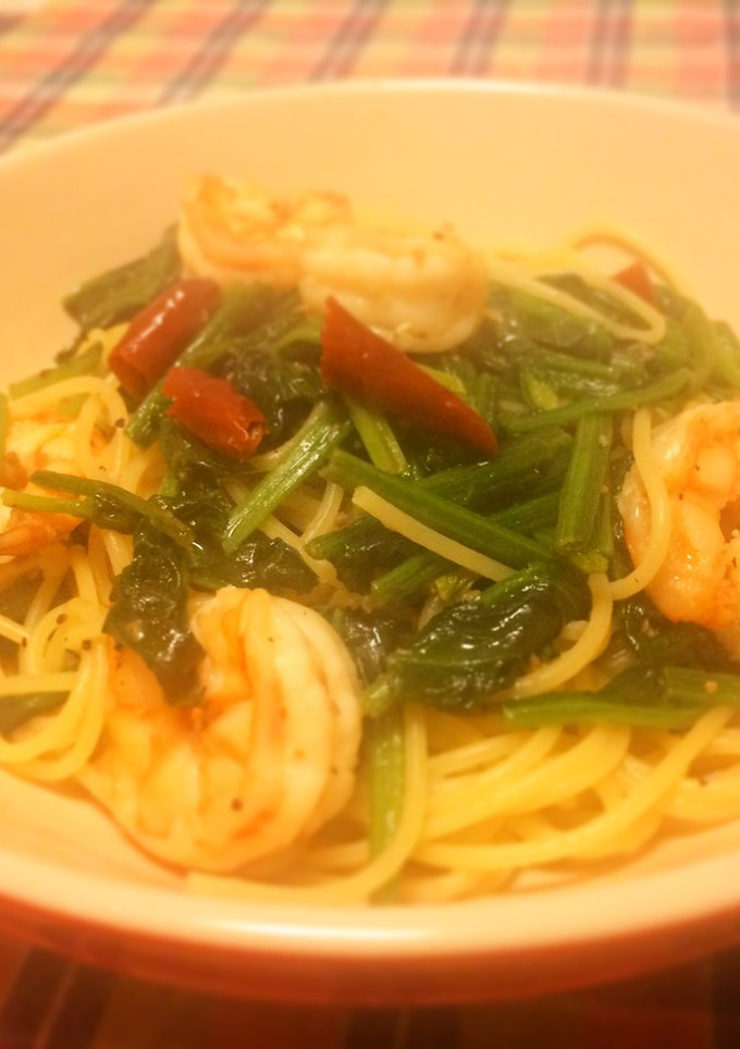 エビとほうれん草の和風パスタ-レシピのメイン写真