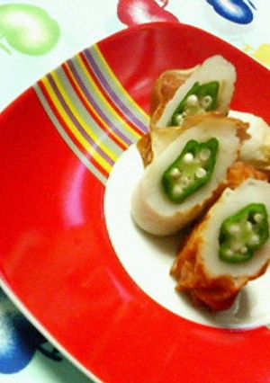 お弁当の片隅に☆竹輪のオクラ詰め♪♪-レシピのメイン写真