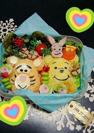 キャラ弁プーさんと仲間たち-レシピのメイン写真