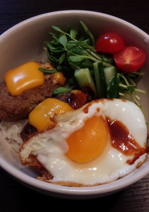 根菜バーグ☆ロコモコ風-レシピのメイン写真