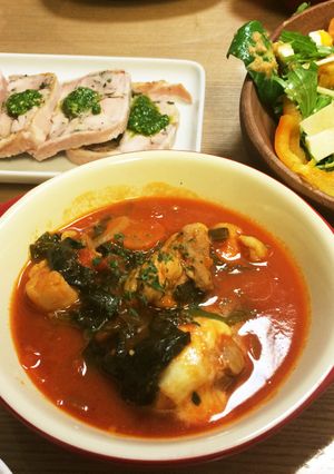 鳥肉のトマト煮込み モッツァレラ入り-レシピのメイン写真