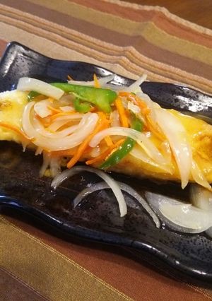 カレイ唐揚げ（天ぷら）野菜甘酢あん♪-レシピのメイン写真
