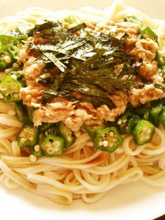 さっぱり!わさび入りツナとオクラのうどん-レシピのメイン写真