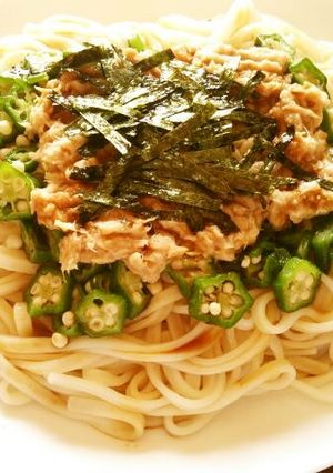 さっぱり！わさび入りツナとオクラのうどん-レシピのメイン写真