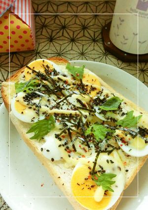 茹で卵の海苔胡麻紫蘇風味トースト-レシピのメイン写真