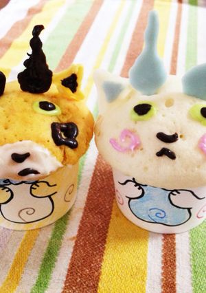 妖怪ウォッチ☆コマさんコマじろう蒸しパン-レシピのメイン写真