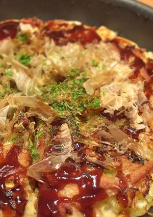 卵なし！たっぷりお餅入り♡お好み焼き-レシピのメイン写真