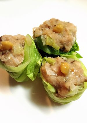 レンジで！キャベツ皮のねぎ生姜しゅうまい-レシピのメイン写真