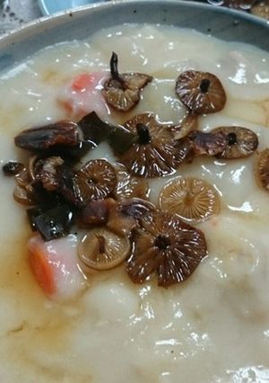 山採りエノキダケの焼きキノコ・シチュー-レシピのメイン写真