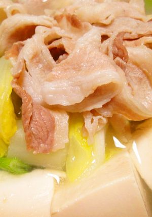 手早く！豚バラしゃぶしゃぶ肉の水炊き。-レシピのメイン写真