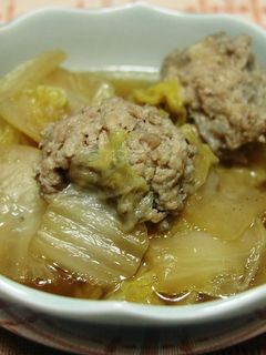 ☆レンコンつくねと白菜の煮物☆-レシピのメイン写真