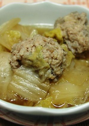 ☆レンコンつくねと白菜の煮物☆-レシピのメイン写真