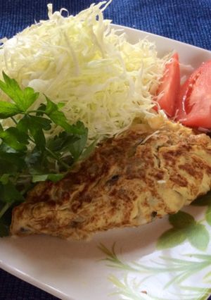 朝ごはんに、煮物リメイク和風オムレツ♡-レシピのメイン写真