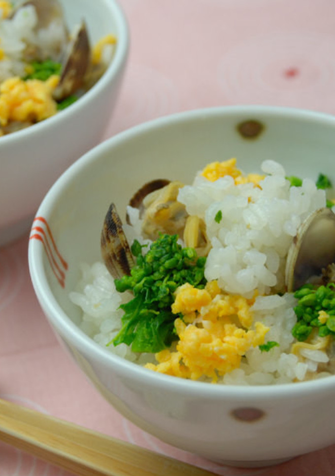 土鍋炊き★あさりと菜の花のご飯-レシピのメイン写真