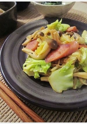 キノコ野菜とウィンナー甘酢ケチャップ炒め-レシピのメイン写真